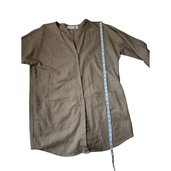 Chico's Minimalist Linen Blend Tunic Top Women's Size 12 Tan Boho Neutral Casual - Picture 8 of 8